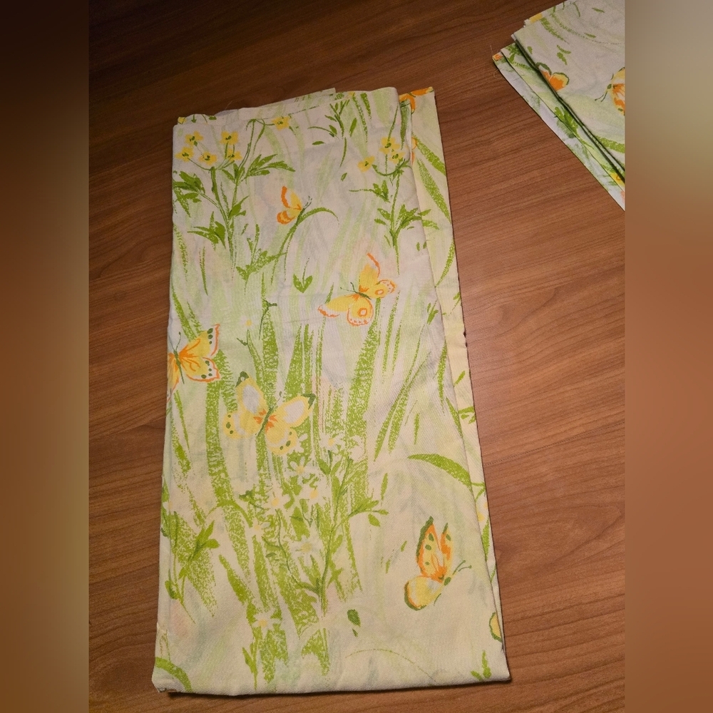 Floral Butterfly Vintage Full Top Flat Sheet Only